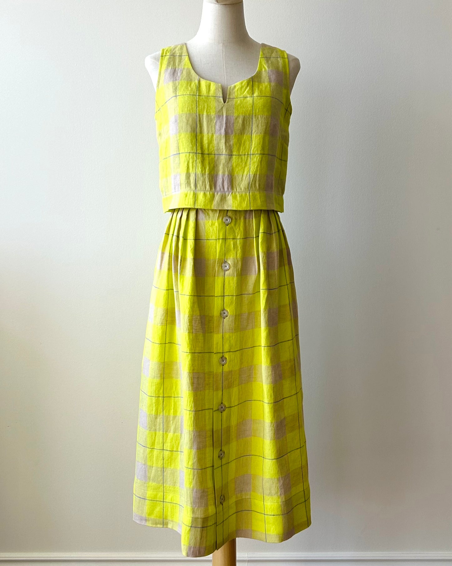 Box Tank in Bright Yellow Plaid