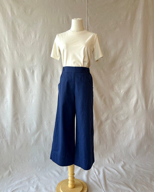 Leisel Pant in Navy Cotton Twill