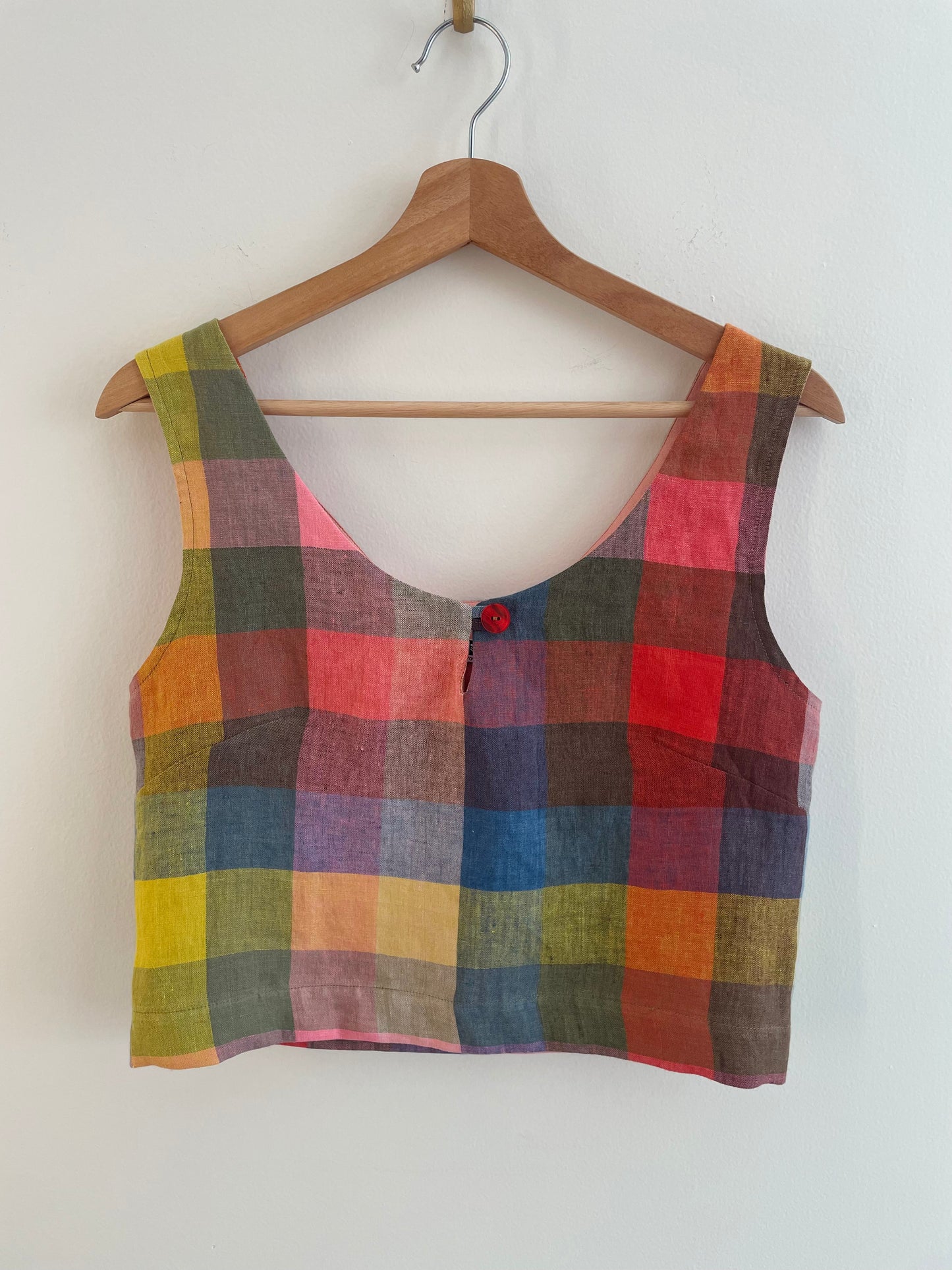 Box Tank in Rainbow Check