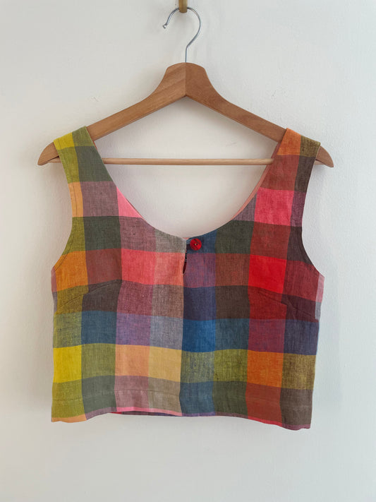 Box Tank in Rainbow Check