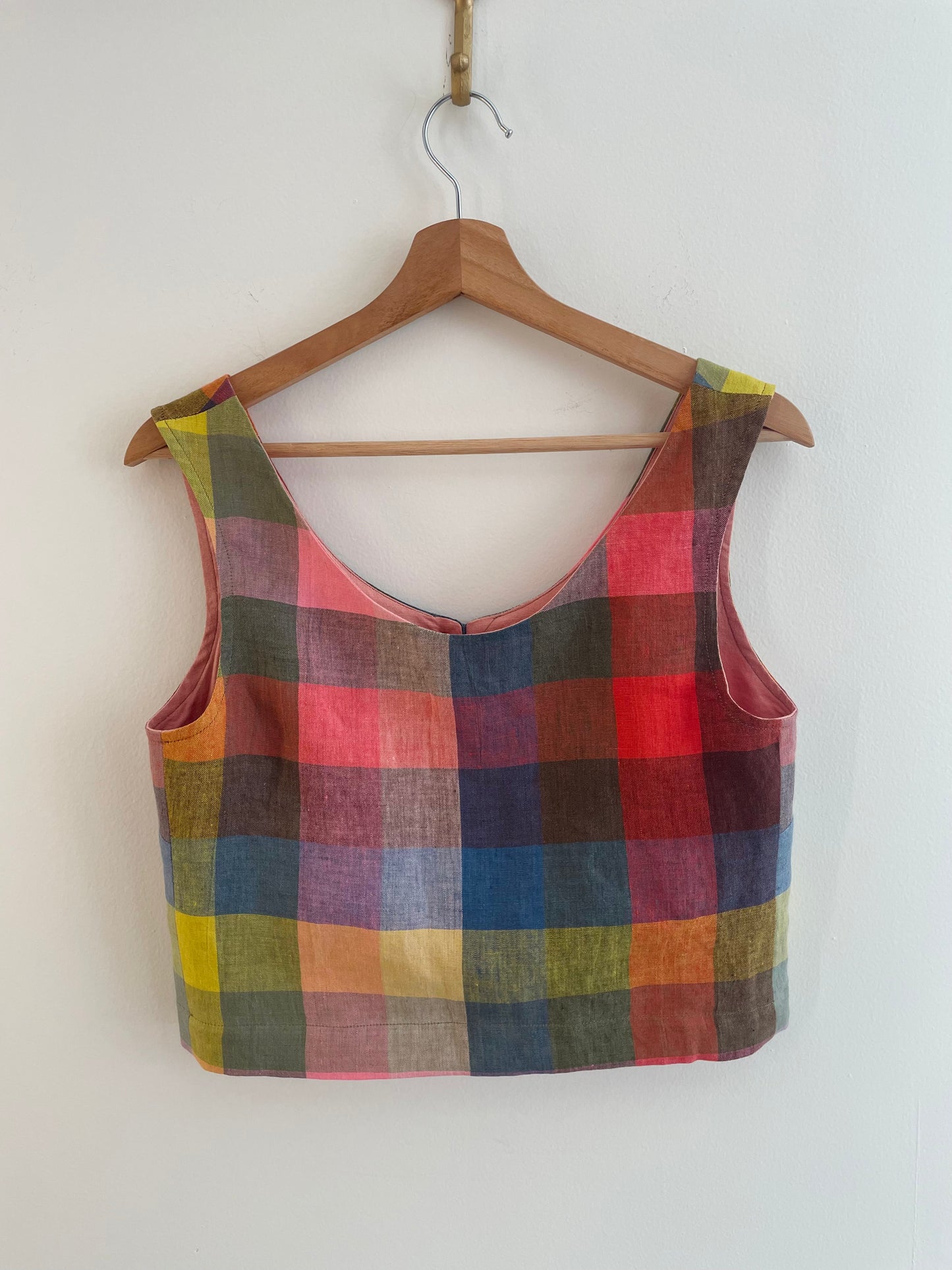 Box Tank in Rainbow Check