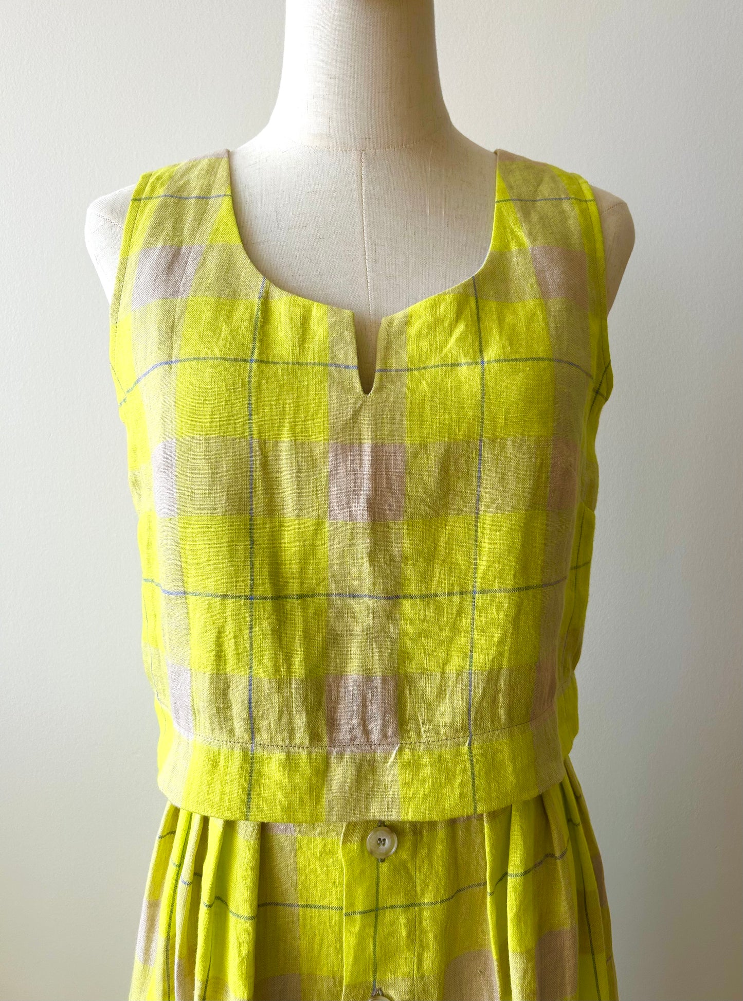 Box Tank in Bright Yellow Plaid