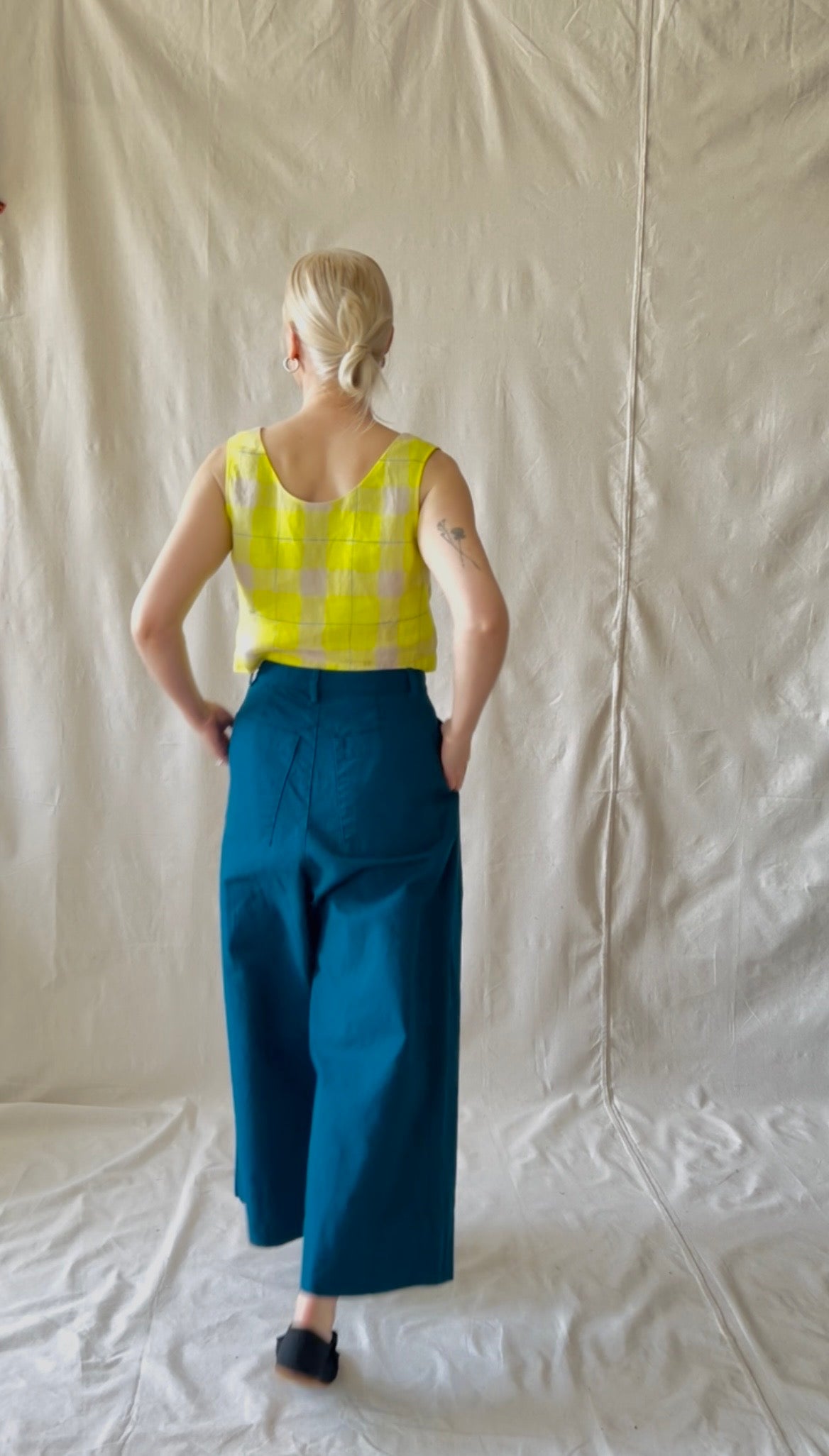 Box Tank in Bright Yellow Plaid