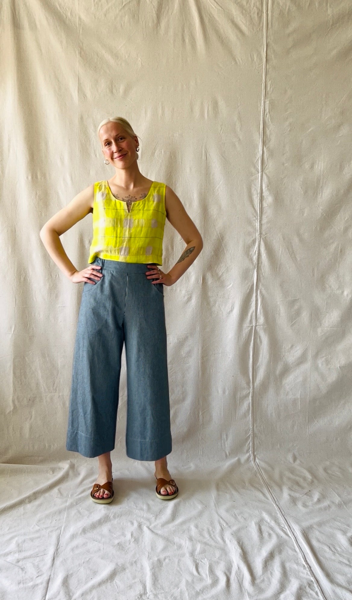Box Tank in Bright Yellow Plaid